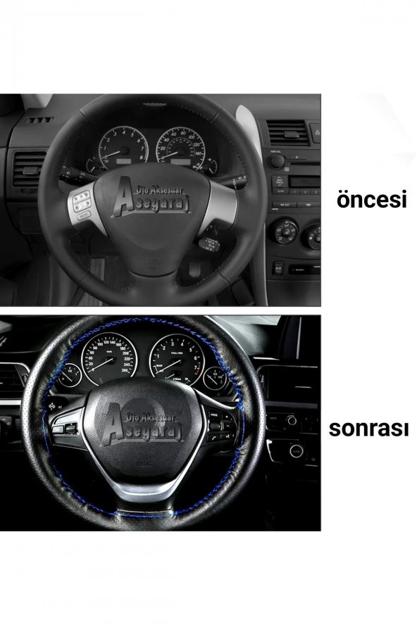 Opel Corsa D Uyumlu (2006-2014) Dikmeli Direksiyon Kılıfı Noktalı Siyah (38×10.5cm) - Resim 3