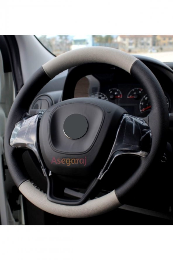 Fiat Linea Uyumlu Dikmeli Direksiyon Kılıfı Çift Renk Gri-siyah (4parçalı)a++kalite ürün görseli 1