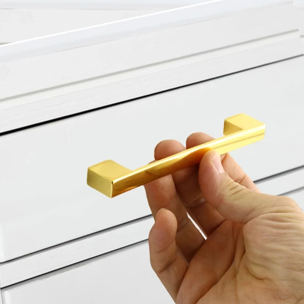 Gölcük Düz Mobilya Mutfak Dolap Çekmece Dolabı Kapak Metal Kulpu Kulbu Kulpları Gold Altın 128 Mm - 2