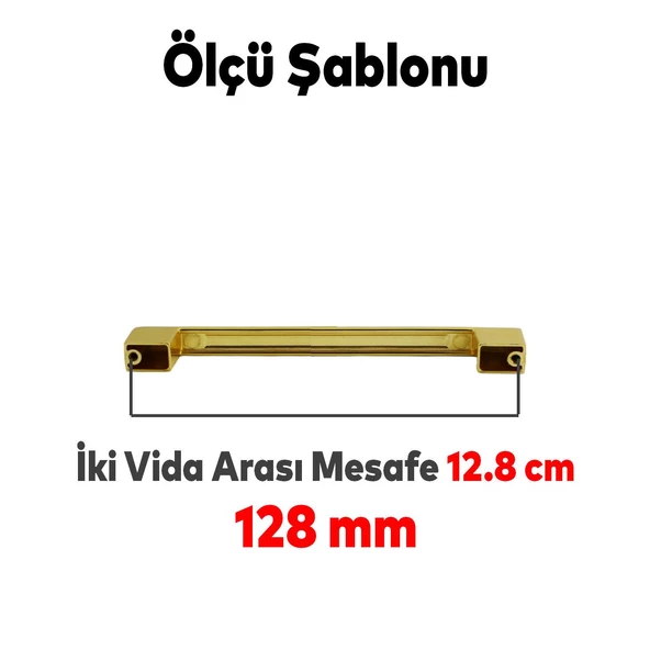 Gölcük Düz Mobilya Mutfak Dolap Çekmece Dolabı Kapak Metal Kulpu Kulbu Kulpları Gold Altın 128 Mm - 3