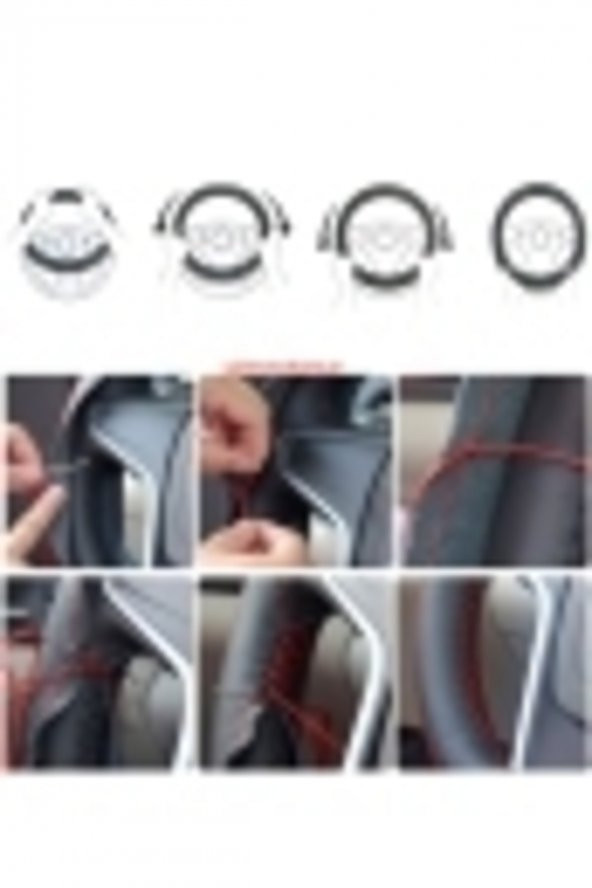 Dacia Dikmeli Direksiyon Kılıfı Kırmızı Yüzüklü Alkantara (nubuk) - Resim 4