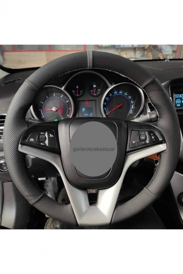 Chevrolet Captiva Alkantra-noktalı Yüzüklü Direksiyon Kılıf Gri Ipli