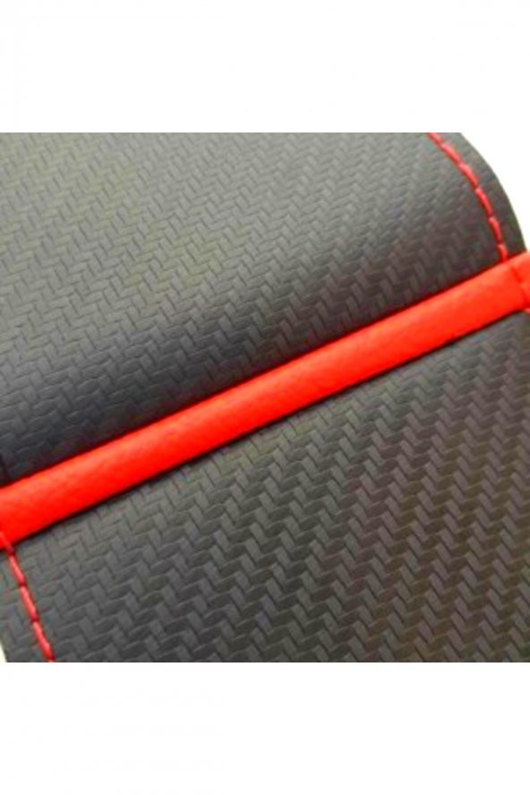 Fiat Panda Dikmeli Direksiyon Kılıfı Alkantra Karbon Kırmızı Yüzüklü - 3