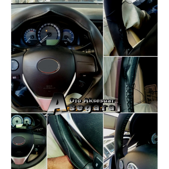 Vw Golf 6 Uyumlu Dikmeli Direksiyon Kılıfı Karbon Delikli Kırmızı Yüzüklü - 3