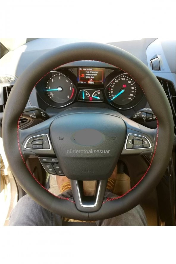 Ford Courier Kırmızı Ipli Dikmeli Direksiyon Kılıfı (10.5cm)