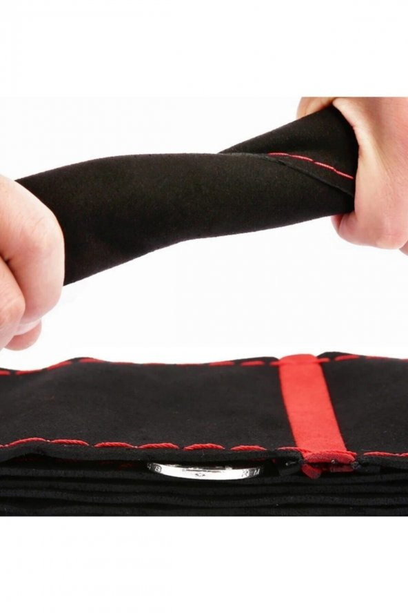 Seat Ibiza Alcantra-kırmızı Yüzüklü Dikmeli Direksiyon Kılıfı Uyumlu - Resim 4