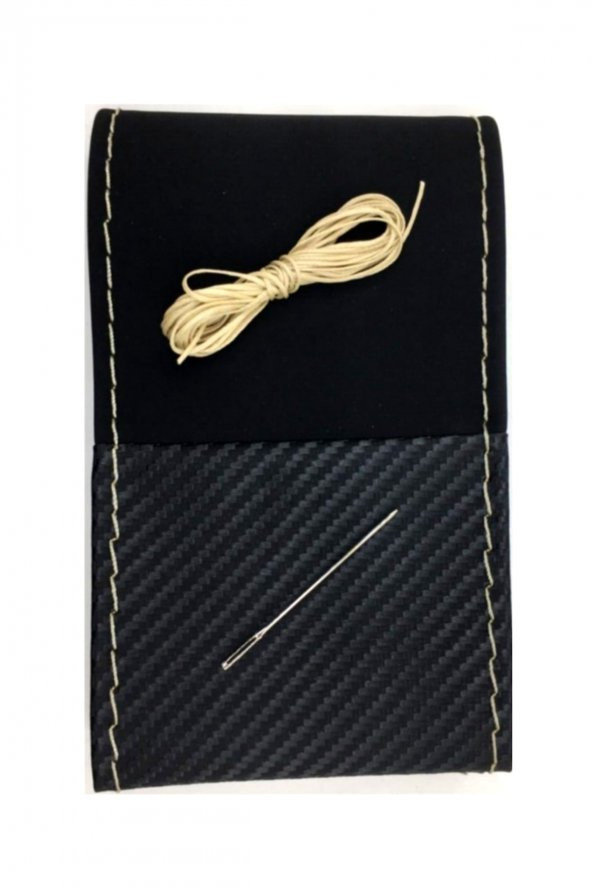 Skoda Octavia Dikmeli Direksiyon Kılıfı Alkantra Karbon Bej Yüzüklü - Resim 3