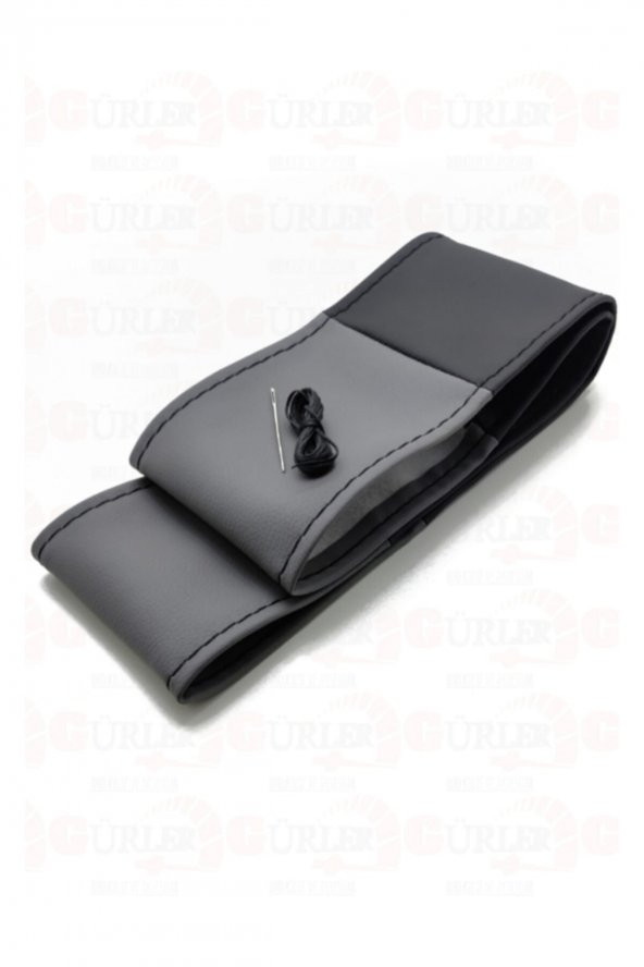 Dikmeli Direksiyon Kılıfı İki Renkli Gri Siyah Soft Esnek Kokusuz Standart 38 cm - 1