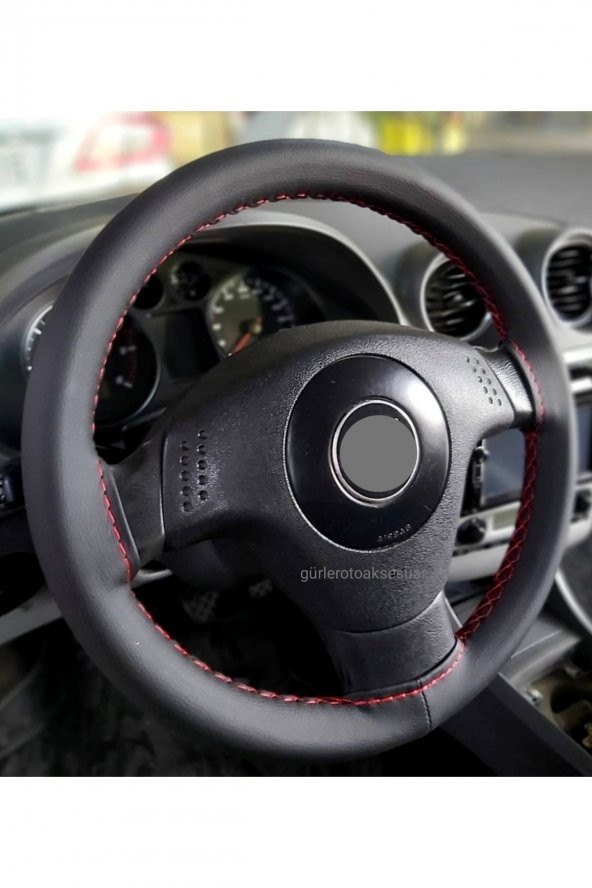 Opel Vectra B Uyumlu Kasa Direksiyon Kılıfı Kırmızı-siyah 10.5cm - Resim 4