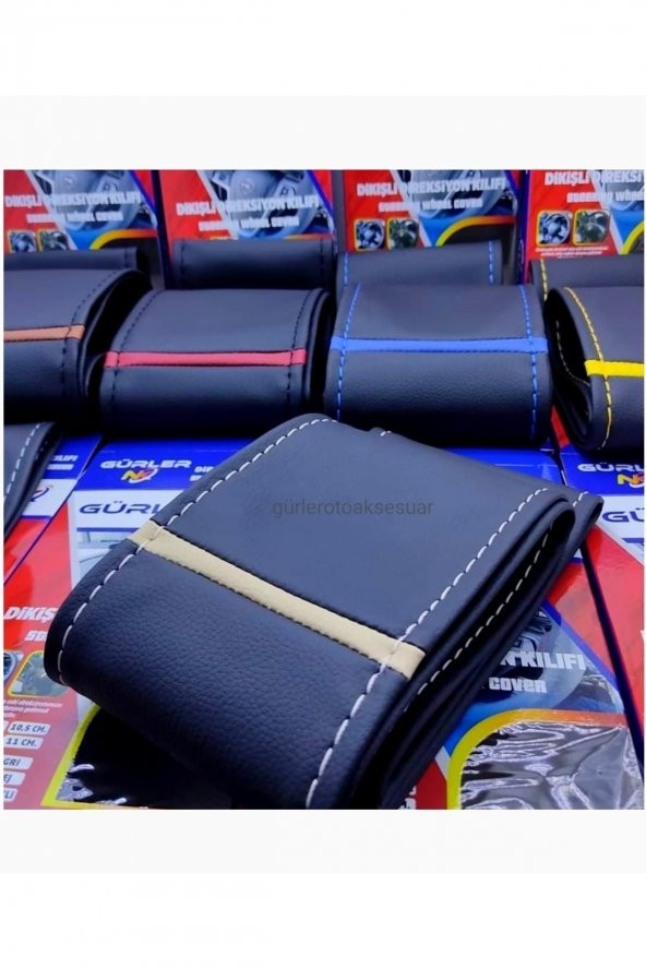 Tofaş Şahin Doğan Soft Bej Yüzüklü Dikmeli Direksiyon Kılıf ürün görseli 1