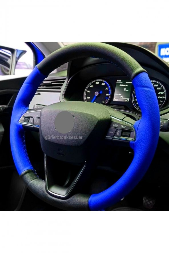 Hyundai I30 Dikmeli Direksiyon Kılıfı Iki Renkli Mavi-siyah (4prc) ürün görseli 1