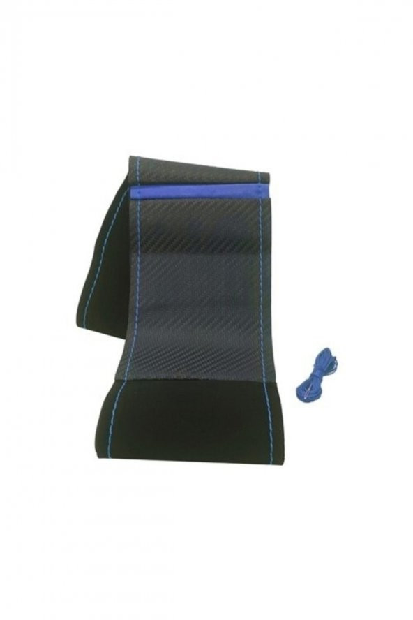 Hyundai I30 Uyumlu Alkantra Karbon Mavi Yüzüklü Direksiyon Kılıf ürün görseli 1