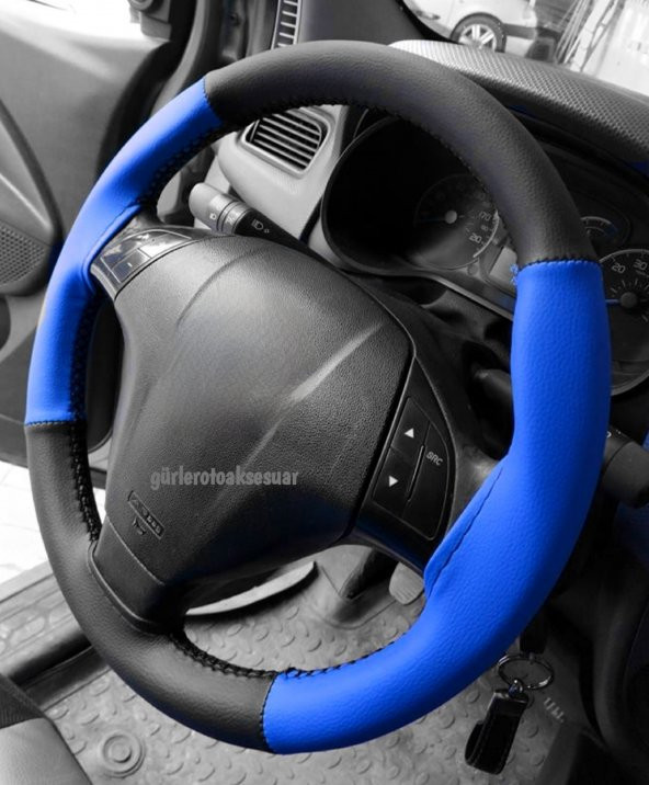 Doblo 2005-2010 Uyumludur Direksiyon Kılıfı Iki Renkli Mavi Siyah (4prç)