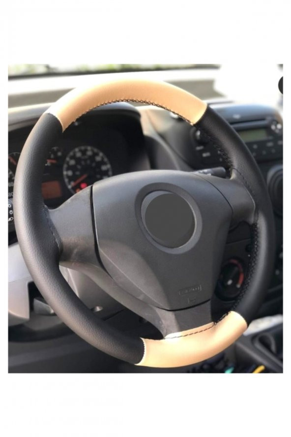 Fiat Linea Direksiyon Kılıfı Dikmeli Iki Renkli 4 Prc Bej Siyah 10.3cm