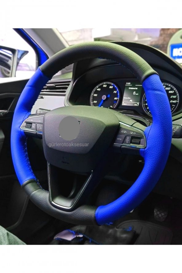 Opel Astra H Direksiyon Kılıfı Iki Renkli Mavi Siyah