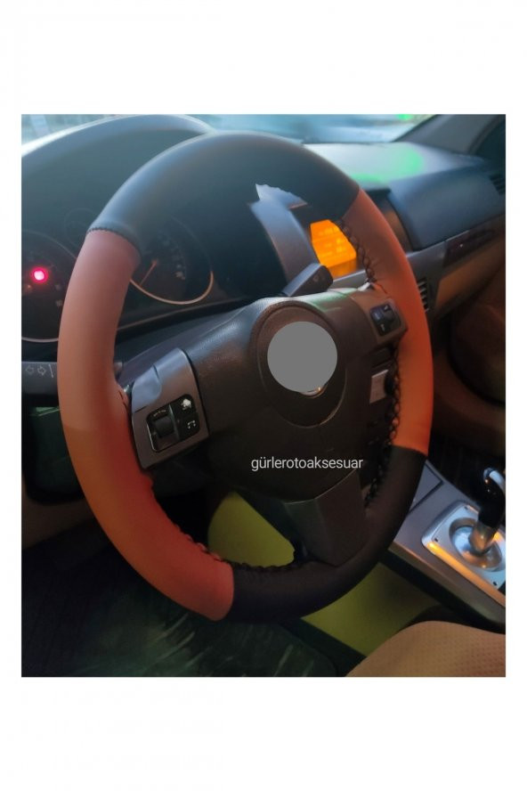 Opel Astra H Kasa Dikmeli Direksiyon Kılıfı Iki Renkli Kahverengi-siyah A+plus - 2