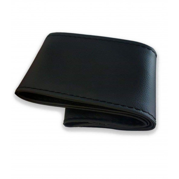 Universal Kamyon Tır Otobüs Dikmeli Deri Direksiyon Kılıfı Soft Siyah Ipli 45-10.5cm - 1