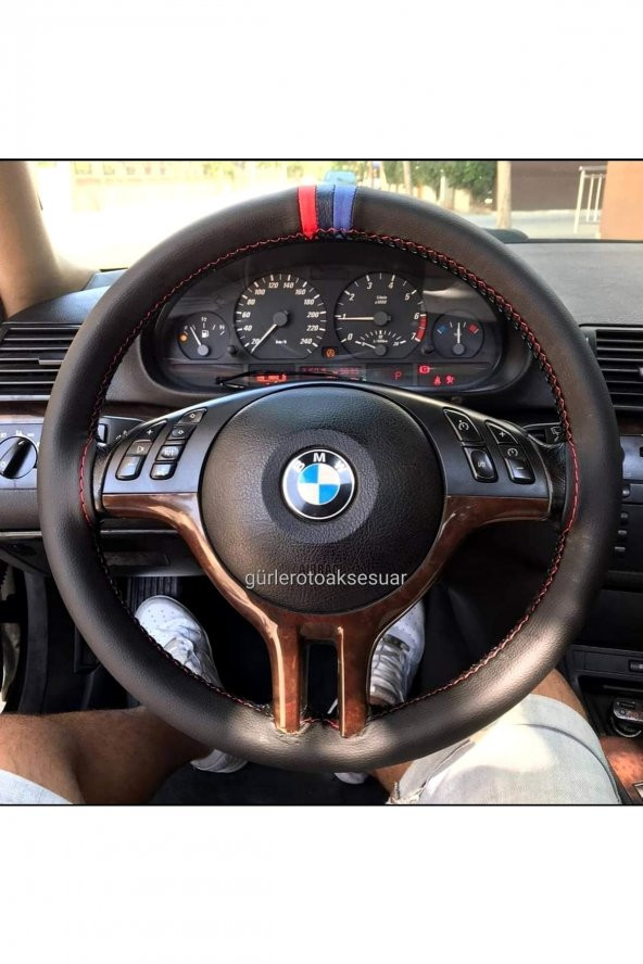 Bmw X1 M Logolu Oto Deri Dikmeli Direksiyon Kılıfı - 2