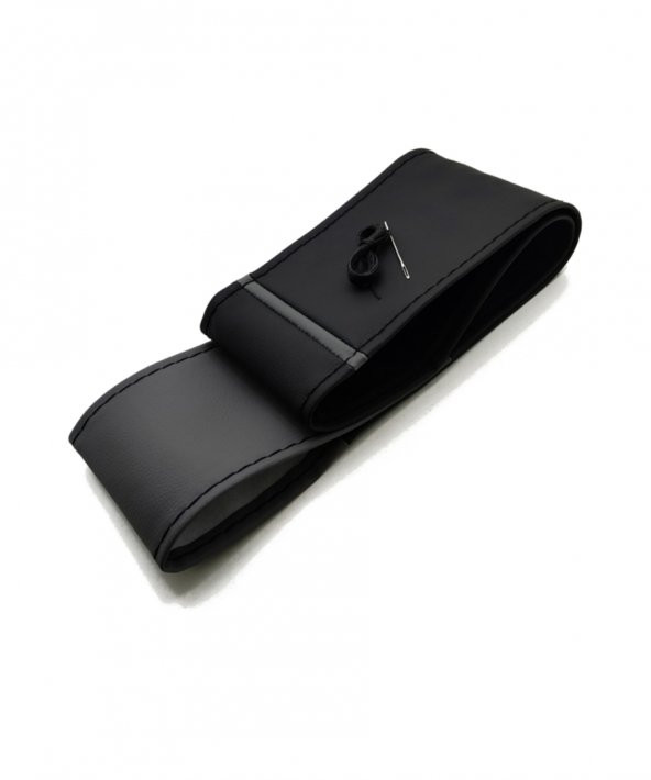 Citröen C-Elysee Direksiyon Kılıfı Dikmeli İki Renkli Yüzüklü Gri-Siyah ürün görseli 1