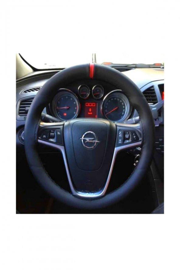 Dikmeli Deri Direksiyon Kılıfı Kırmızı Yüzüklü Soft Esnek Ve Kokusuz - Resim 2