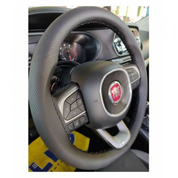 Fıat Doblo Dikmeli Direksiyon Kılıfı Noktalı Mavi İpli- (11CM) 2010 ve sonrası - 2