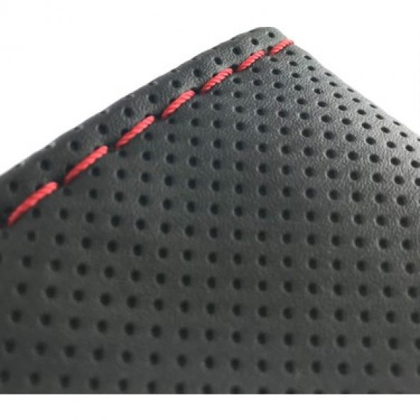 Fiat Doblo 2010 Ve Sonrası Dikmeli Direksiyon Kılıfı Noktalı Kırmızı İpli (11CM) - Resim 3