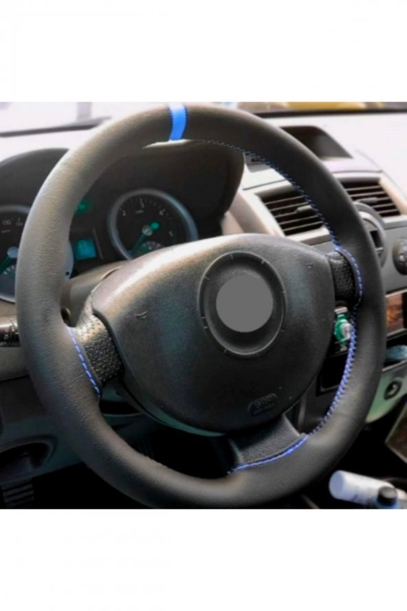 Universal Dikmeli Direksiyon Kılıfı Soft Mavi Yüzüklü - 2