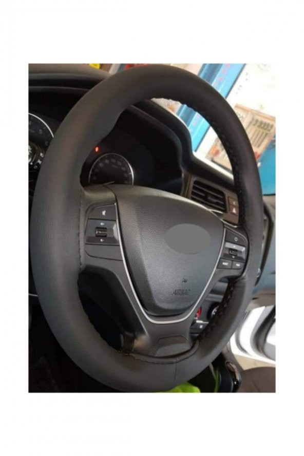 Universal Dikmeli Direksiyon Kılıfı Esnek Kokusuz Vinil Deri A+plus Siyah Ipli - 2