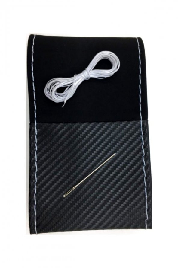 Universal Alkantra Karbon Dikmeli Direksiyon Kılıfı Gri Yüzüklü-gri Ipli - 2