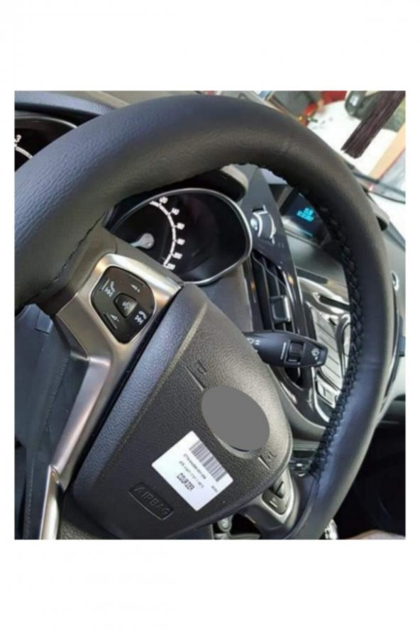 Universal Dikmeli Direksiyon Kılıfı Esnek Kokusuz Vinil Deri A+plus Siyah Ipli - 3