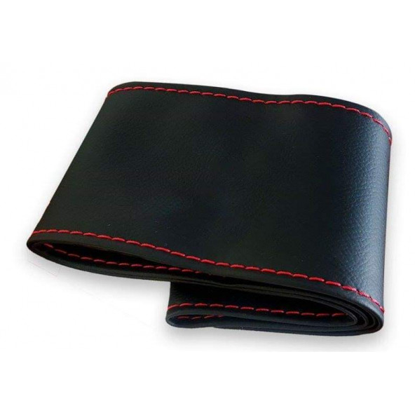 Universal Dikmeli Direksiyon Kılıfı Soft Kırmızı Ipli - 3