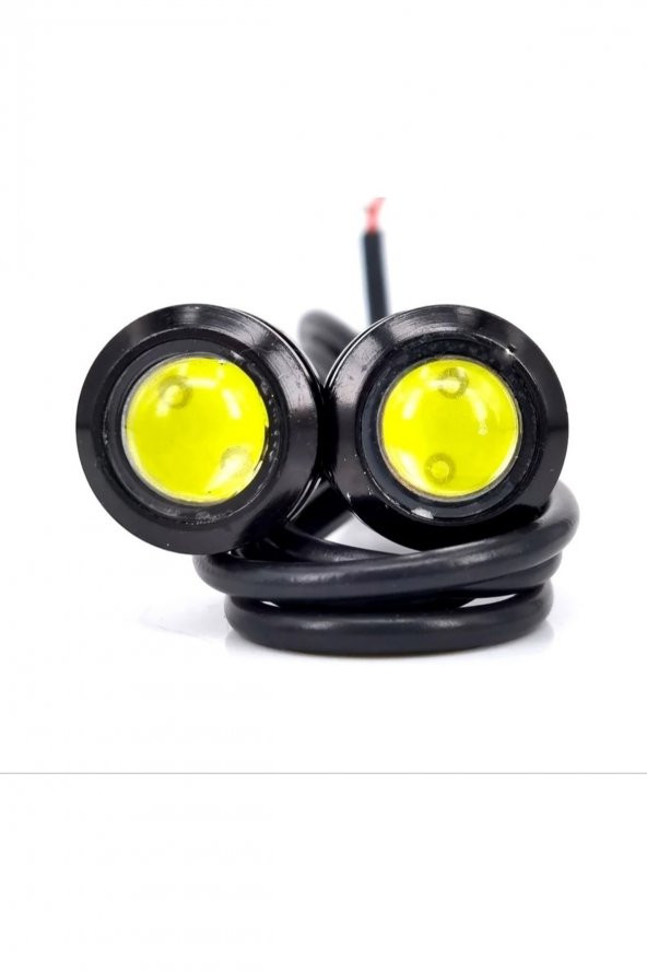 Carub Kartal Göz Led 12v 22mm Ayna Altı Led Lamba 2 Adet Ortam Aydınlatma Beyaz Renk - 3