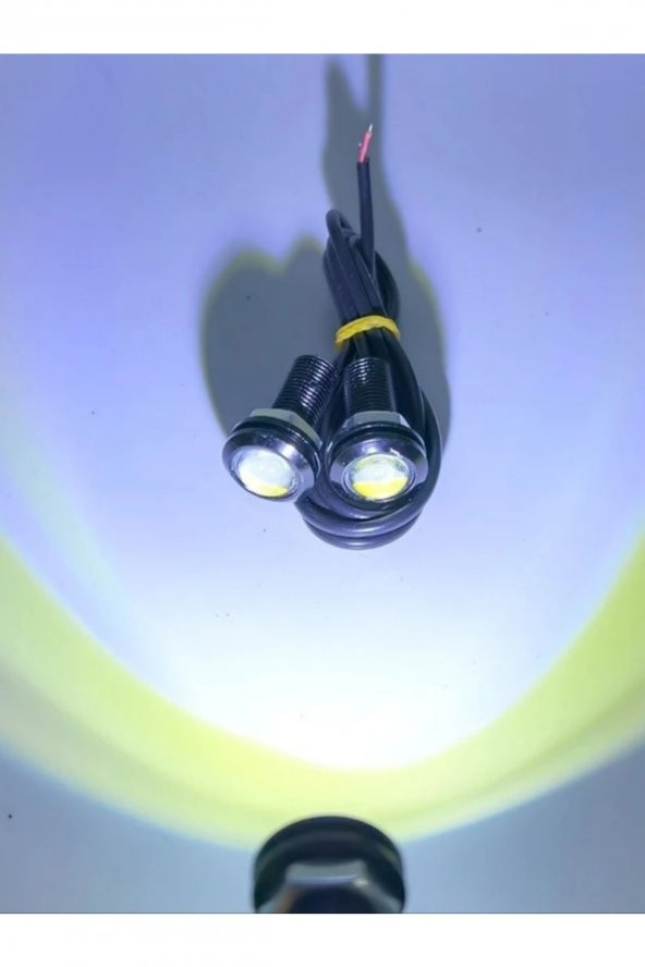 Carub Kartal Göz Led 12v 22mm Ayna Altı Led Lamba 2 Adet Ortam Aydınlatma Beyaz Renk - 4