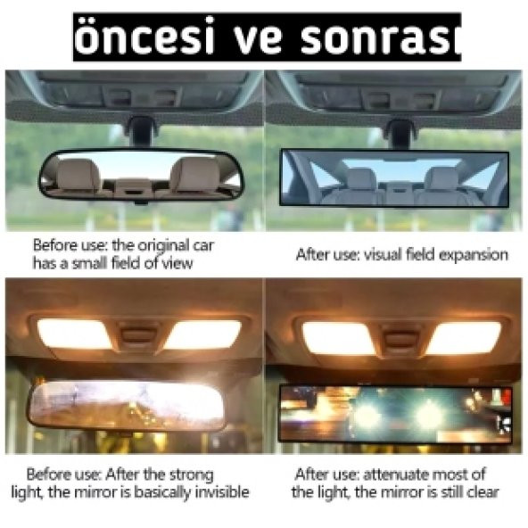 Oto İç Dikiz Ilave Ayna Makaslı Geçmeli 290MM - 3