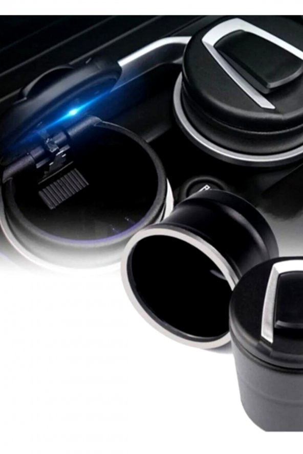 Oto-ev-ofis Küllük-led Işıklı Kapaklı Kokusuz Bardaklıklı Araba Küllük - 2