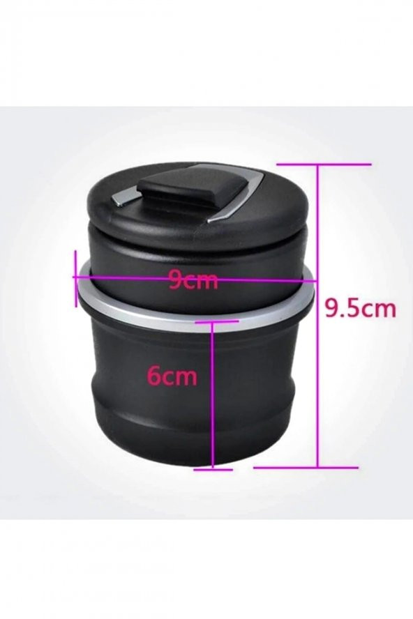 Oto-ev-ofis Küllük-led Işıklı Kapaklı Kokusuz Bardaklıklı Araba Küllük - 3