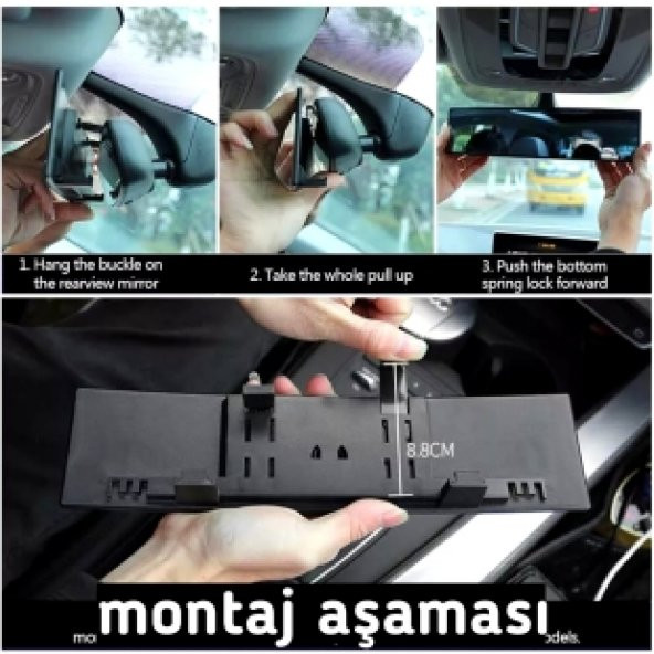 Oto İç Dikiz Ilave Ayna Makaslı Geçmeli 290MM - 4