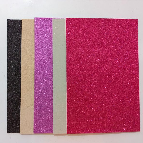 Renkli Simli Yapışkanlı Eva 10lu 20x30 Cm. - 2