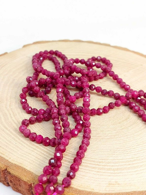 Yakut Taşı Faset Kesim Dizi 4mm