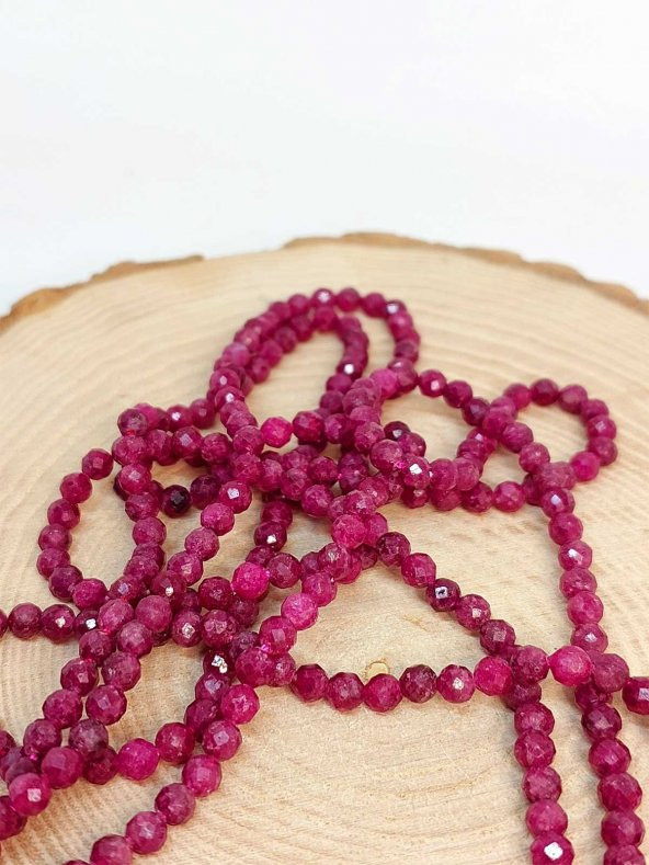 Yakut Taşı Faset Kesim Dizi 4mm - 3