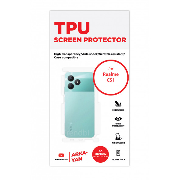 REALME C51 ARKA VE YAN KORUYUCU TPU FİLM - Resim 2