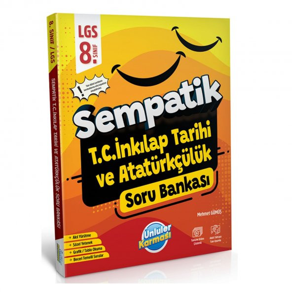 Ünlüler 8. Sınıf LGS TC İnkılap Tarihi ve Atatürkçülük Sempatik Soru Bankası Ünlüler Yayınları - Resim 2