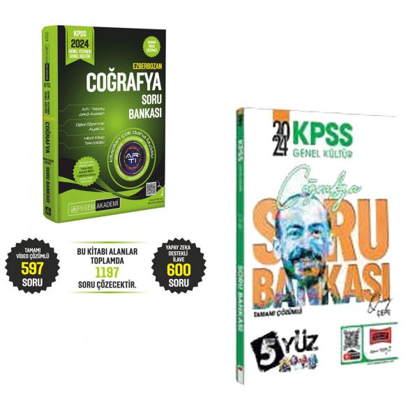 2024 Pegem ve Yargı Yayınları KPSS Genel Yetenek Genel Kültür Coğrafya Soru Bankası Seti - 1