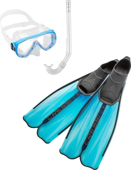 Cressi Rondinella Palet Maske Şnorkel Seti  Aquamarine 45-46 - 3