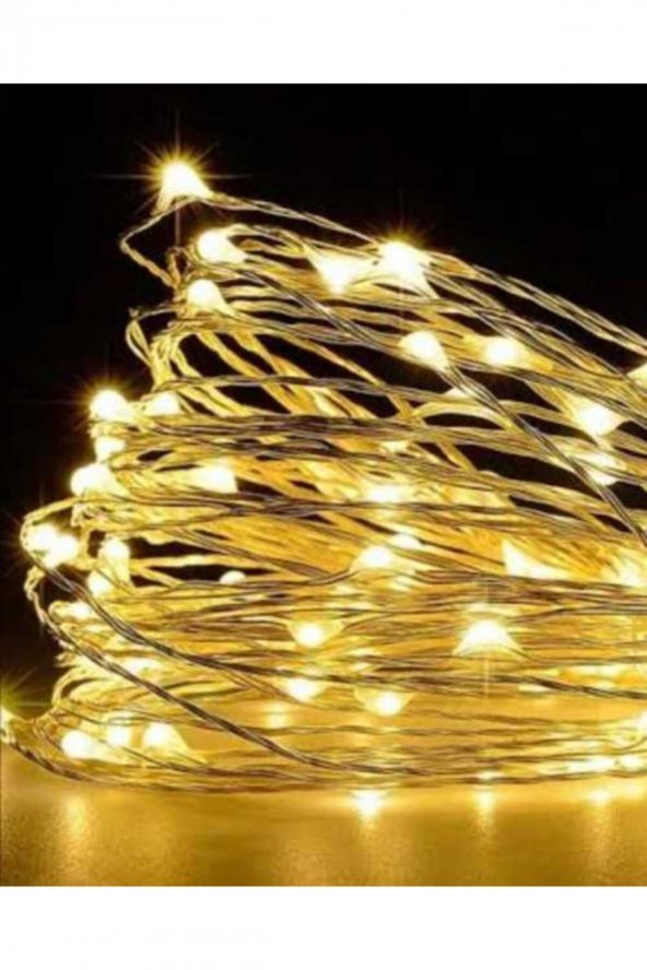 Peri Led Işık 10 Metre 3 ANİMASYONLU Pilli Sarı (Gün Işığı) - 5