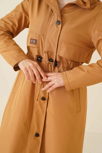 Armalı Bel Büzgülü Kaban Camel - 4