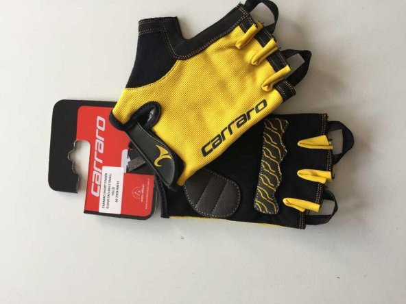 Carraro X Large Kısa Parmak Bisiklet Eldiven Sarı CRO-004 C XL Beden Bisiklet Eldiveni
