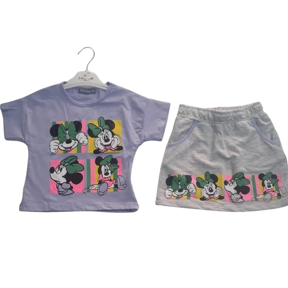 FLOWER MİNİE KARE BASKILI KIZ ÇOCUK TAKIM - 2