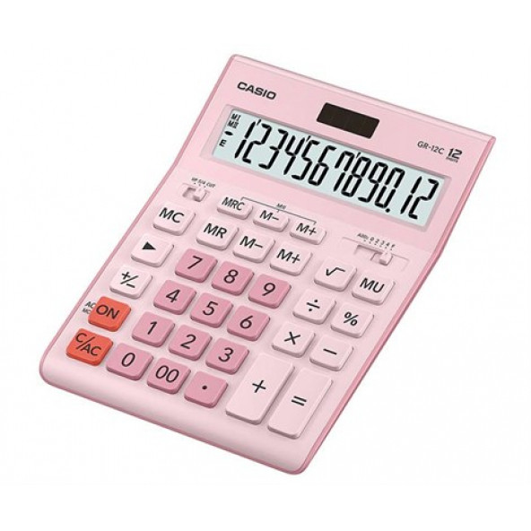 Casio GR-12C-PK 12 Hane Pembe Masa Üstü Hesap Makinesi