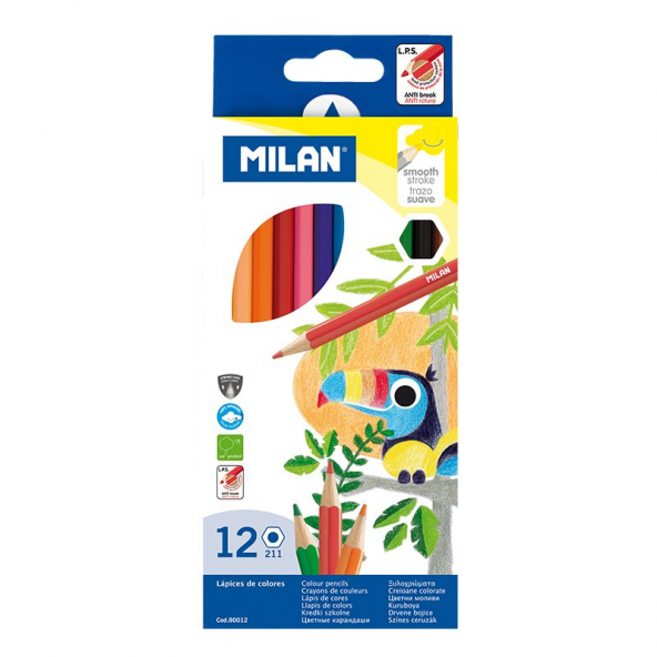 MILAN 80012 COLOURS KURU BOYA KALEMİ - 12 Lİ